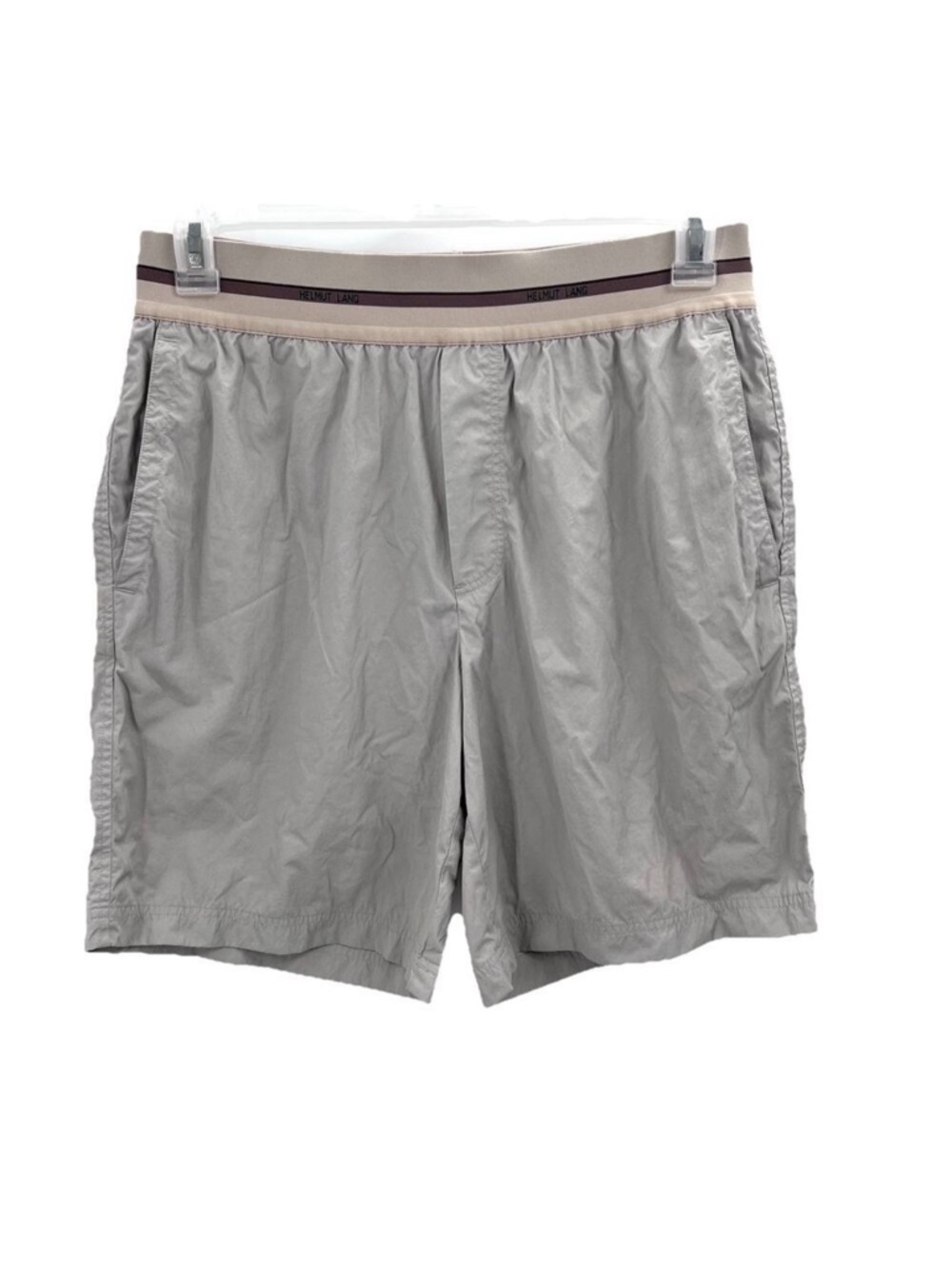HELMUT LANG Logo Waistband Shorts Stone Beige Mens Medium